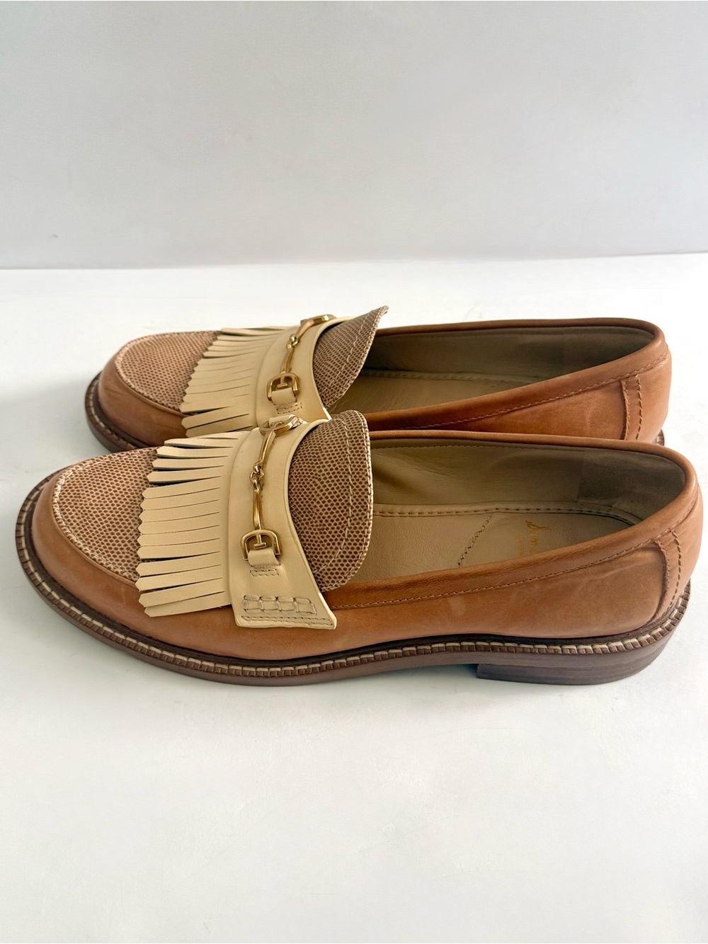 Sam Edelman Cammi Leather Fringe Loafers Chunky Size 7.5 - Picture 4 of 10